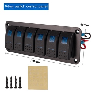 สวิตช์โยกแบบเปิด-ปิด Yuhe YH-DH6-QC แผงสวิตช์โยกอะลูมิเนียม 6 ช่อง 12v กันน้ำ แผงสวิตช์ 6 ตัวสำหรับเรือ - Product Image 2