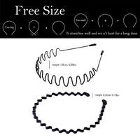 MIO Zigzag métal pour hommes multi-usage bandeau unisexe noir ondulé cheveux cerceau mode bandeau accessoires pour le sport Yoga