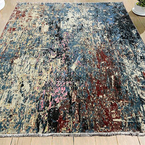Alfombra de Lana y Seda Abstracta de Alta Calidad, Tejida a Mano, Precio Directo de Fábrica, para Sala de Estar, Dormitorio, Invitados, Ejercicio, Camping - Product Image 3