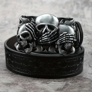 Vintage Studded Jewelry Skull Design Belt vintage many skull
