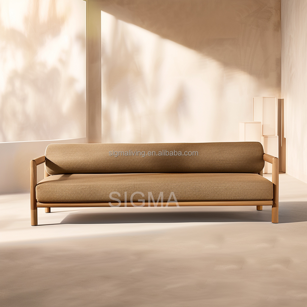 High Quality Factory Custom Garden Set Teak Wood Sofa Modern All Weather Patio Sofa Outdoor Furniture Garden 2-Seater Sofa
