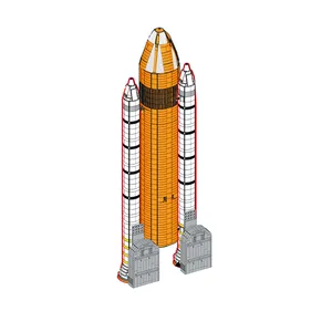 C7453 로켓 우주 왕복선 MOC-75461 셔틀 발견 벽돌 선박 건설 장난감 빌딩 블록 세트에 대한 수직 스탠드 업데이트