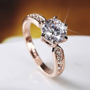 Simulation Moissanite <strong>Ring</strong> <strong>Couple</strong> <strong>Rings</strong> Wedding Proposal Six Claw Diamond <strong>Ring</strong> - Product Image 1