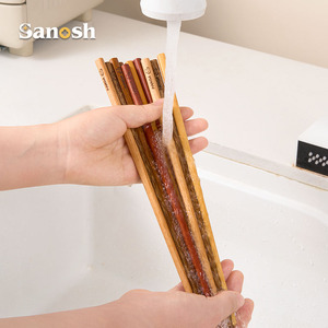 SANOSH Bacchette in Legno 100% Ecologiche, 5 Paia con Motivo <span class=keywords><strong>Panda</strong></span> alla Moda, 5 Colori Assortiti per Regali Aziendali - Product Image 2