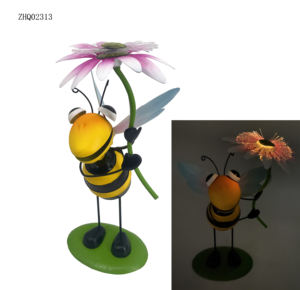 Nueva Colección Primavera/Verano 2026, Lámpara Solar Decorativa para Jardín, Estatua de Metal de Abeja y Mariquita con Fibra Óptica - Product Image 2