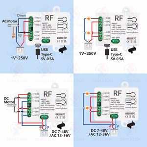 Interruttore Telecomandato Wireless ZP RF 433.92MHz DC/AC 12V-48V 2CH LED per Porte Elettriche e Domotica con Portata di 50m - Product Image 4