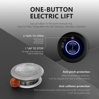 Enchufe Retráctil Emergente con Clasificación IP44, Enchufes de Escritorio Integrados Ocultos con Elevación, Carga Inalámbrica, USB Tipo-C, Universal para EE. UU./Reino Unido/Australia/China