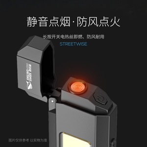 Briquet Rechargeable Smiling Shark Coupe-Vent avec Torche LED et Lampe de Camping Intégrée - Product Image 2