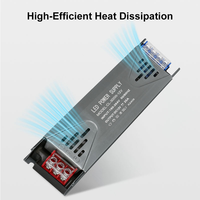 Boîtier en aluminium ultra-fin avec remplissage de colle, transformateur pour bande lumineuse LED linéaire, driver LED AC-DC 12V/24V 60W-400W, éclairage public