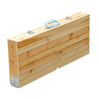 Table pliante portable en bois d'extérieur en gros, table de pique-nique en bois, table de camping pliante et ensemble de chaises avec parasol