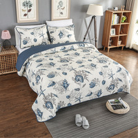 Ensemble de literie imprimé style campagnard, 3 pièces, 100% coton, lavable en machine, couvre-lit super doux, durable, soyeux, taies d'oreiller