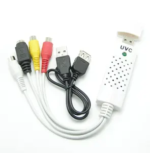 흰색 USB 2.0 카드 오디오 비디오 녹화 UVC 캡처 쉬운 PC 노트북 사용 1 년 보증 RCA HD 출력 스테레오 PVC 구리 소재