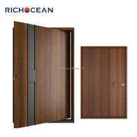 Puerta de Entrada Principal de Madera Impermeable Personalizada de Fábrica RICHOCEAN, Puertas de Seguridad Antirrobo para Exteriores para Viviendas