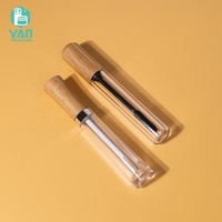 YAN Packaging – Tube vide de luxe en plastique ABS de 5 ml avec bouchon brosse en bambou, cylindre pour mascara, rouge à lèvres liquide mat