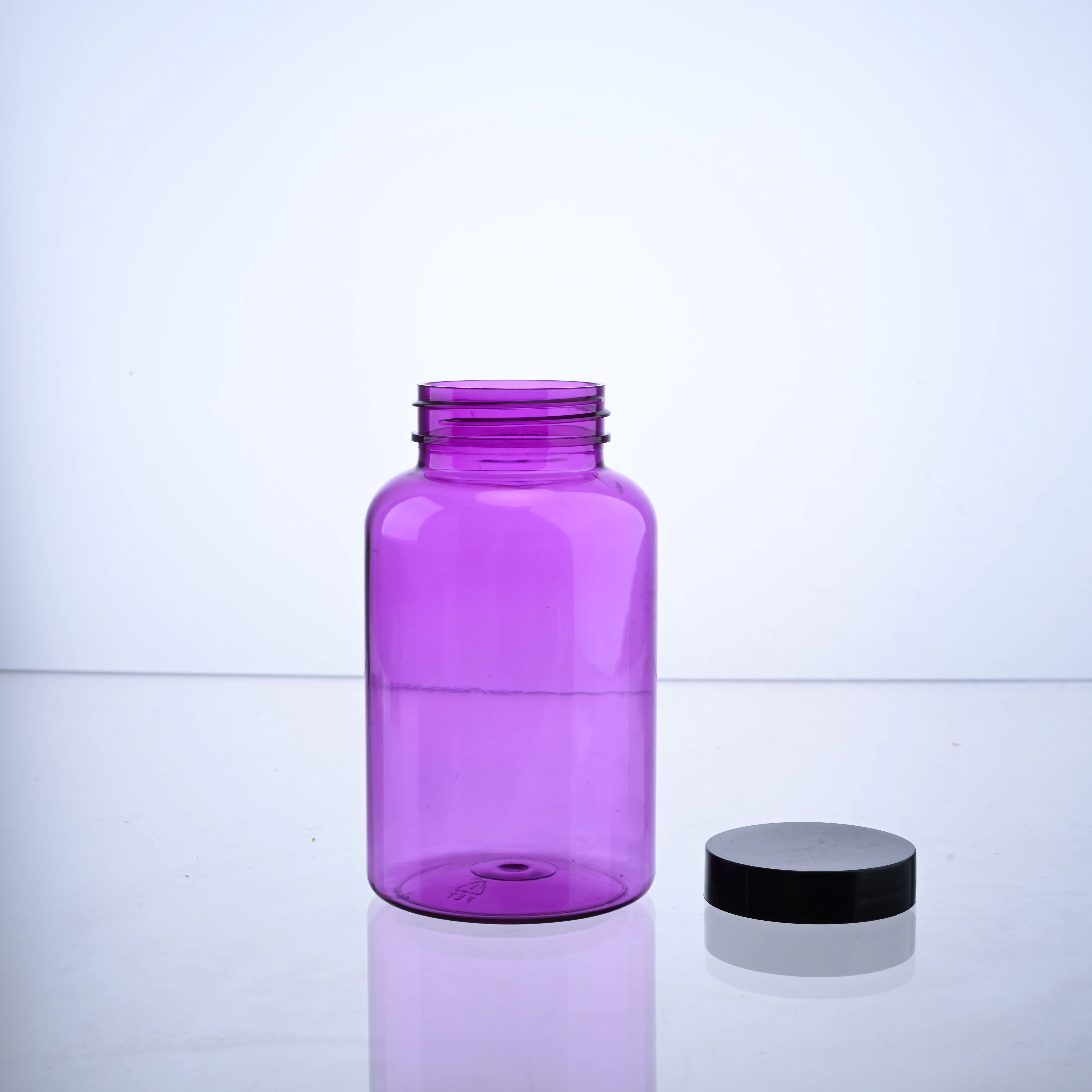 Botol pil plastik 80ml 100ml 120ml 150ml wadah pil kapsul farmasi Hewan peliharaan botol vitamin obat