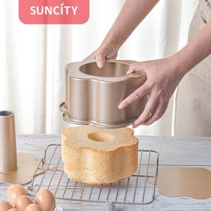 Suncity Flower Shaped Chiffon Cake Pan 8 Inch Springform Baking Mold For Cake Making - Product Image 4