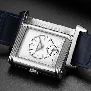OUPAI Novità 2024 <span class=keywords><strong>Orologio</strong></span> <span class=keywords><strong>da</strong></span> <span class=keywords><strong>Polso</strong></span> Rettangolare Meccanico <span class=keywords><strong>da</strong></span> Uomo con Doppio Quadrante Fuso Orario e Cinturino in Pelle per Business - Product Image 4