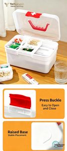 ชุดปฐมพยาบาลกลางแจ้ง กล่องยาความจุขนาดใหญ่ กล่องใส่ยาแบบพกพา - Product Image 6