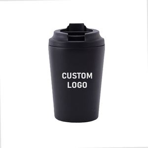 Vasos de Café Reutilizables de Doble Pared con Aislamiento de 12 oz, Taza de Café de Acero Inoxidable 304 con Tapa de Rosca, Vaso Térmico para Viajes en Auto con Logotipo Personalizado - Product Image 1
