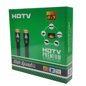 4K Gold Connector Flat HDMI 1.4V Cable with Ethernet