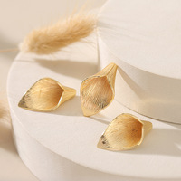 Zhongxing – perles d'espacement en forme de pétale en feuille d'or véritable plaqué en laiton, accessoires de bijoux faits à la main, matériel de bricolage, vente en gros