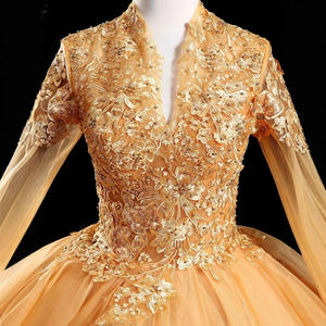 ชุดเดรสออกงานแบบยาวสไตล์เม็กซิกันสั่งตัดได้ คอวี ประดับลูกไม้ ทรงบอลกาวน์ สำหรับงานวันเกิด งานฉลองอายุ 15 ปี (Quinceanera) - Product Image 3