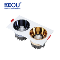 Keou Moderne 7W 9W 12W LED Plafonnier Encastré Double Tête Downlight Réglable pour Installation Domestique Température de Couleur 3000K