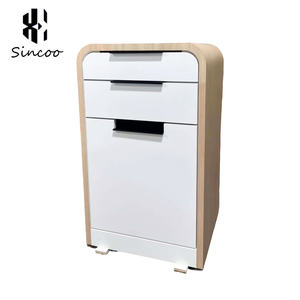 Modern Commercial Hair Salon <b>Trolley</b> Cart MDF Solid Wood Texture Easy Moving Professional Styling Barbershop <b>Tool</b> Cabinet - Product Image 4