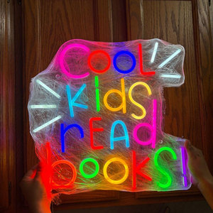 Enseignes néon pour la rentrée scolaire, éclairage mural LED pour salle de classe, enseigne néon colorée et stylée pour enfants lisant des livres, <span class=keywords><strong>d</strong></span>écoration murale pour la rentrée. - Product Image 1
