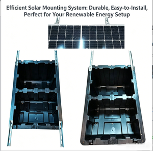 Great Solar OEM <b>Black</b> Solar Panel Stackable Design Carbon Steel Extension <b>Brackets</b> Features Drainage Ballast - Product Image 3