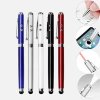 4in1 Multifunctional LED Touch Laser Pen with Writing Function Ball Pen and LED Light Stylus Ballpoint Screen Pen For Phone