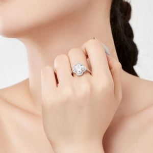 Dylam Charm Jewelry 925 Sterling <b>Silver</b> Rhodium Plated <b>Eternity</b> Band Blossom Flower Four-Leaf Clover Zirconia Women <b>Rings</b> - Product Image 4