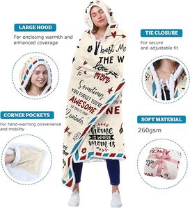 ผ้าห่มโยนมีฮู้ดสำหรับผู้ใหญ่ทุกชิ้นดีไซน์แบบปรับแต่งได้ - Product Image 4