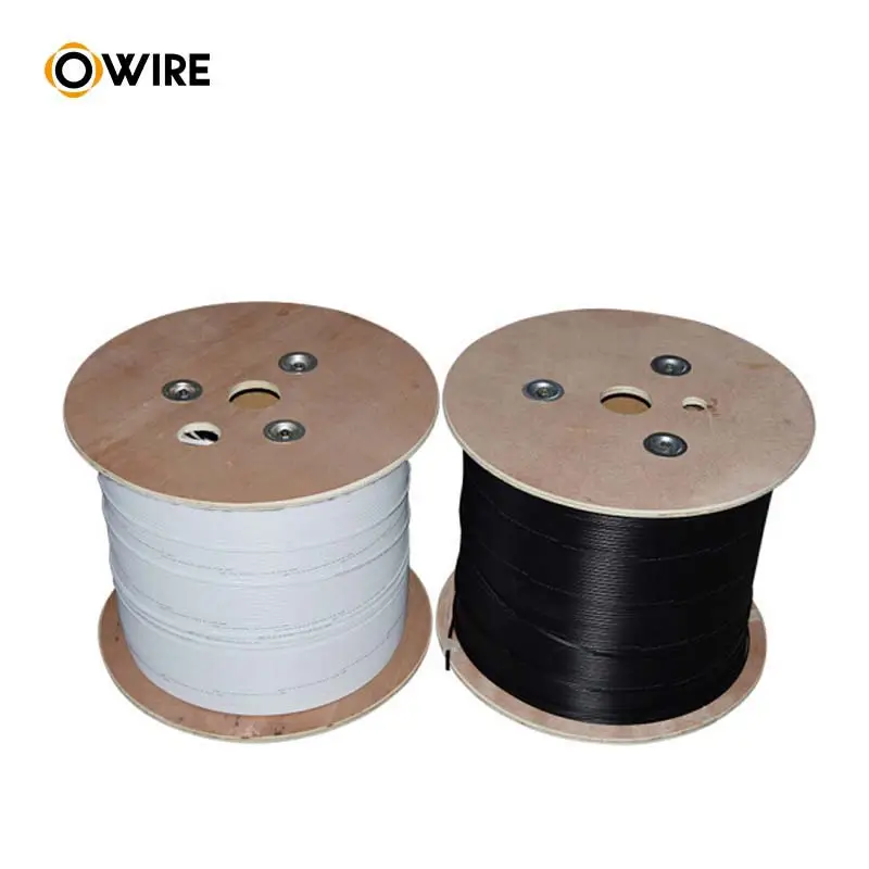 OWIRE – câble Fiber optique 1 cœur, 1km, 2km, 3km, tambour en contreplaqué, câble Ftth Drop monomode, Fiber optique intérieure Drop 1 cœur