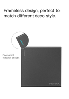 FUTINA Luxe Moderne Sans Fil Électrique Compatible NFC 16A Max. Interrupteur mural à bouton-poussoir standard britannique à un seul pôle, 10 ans