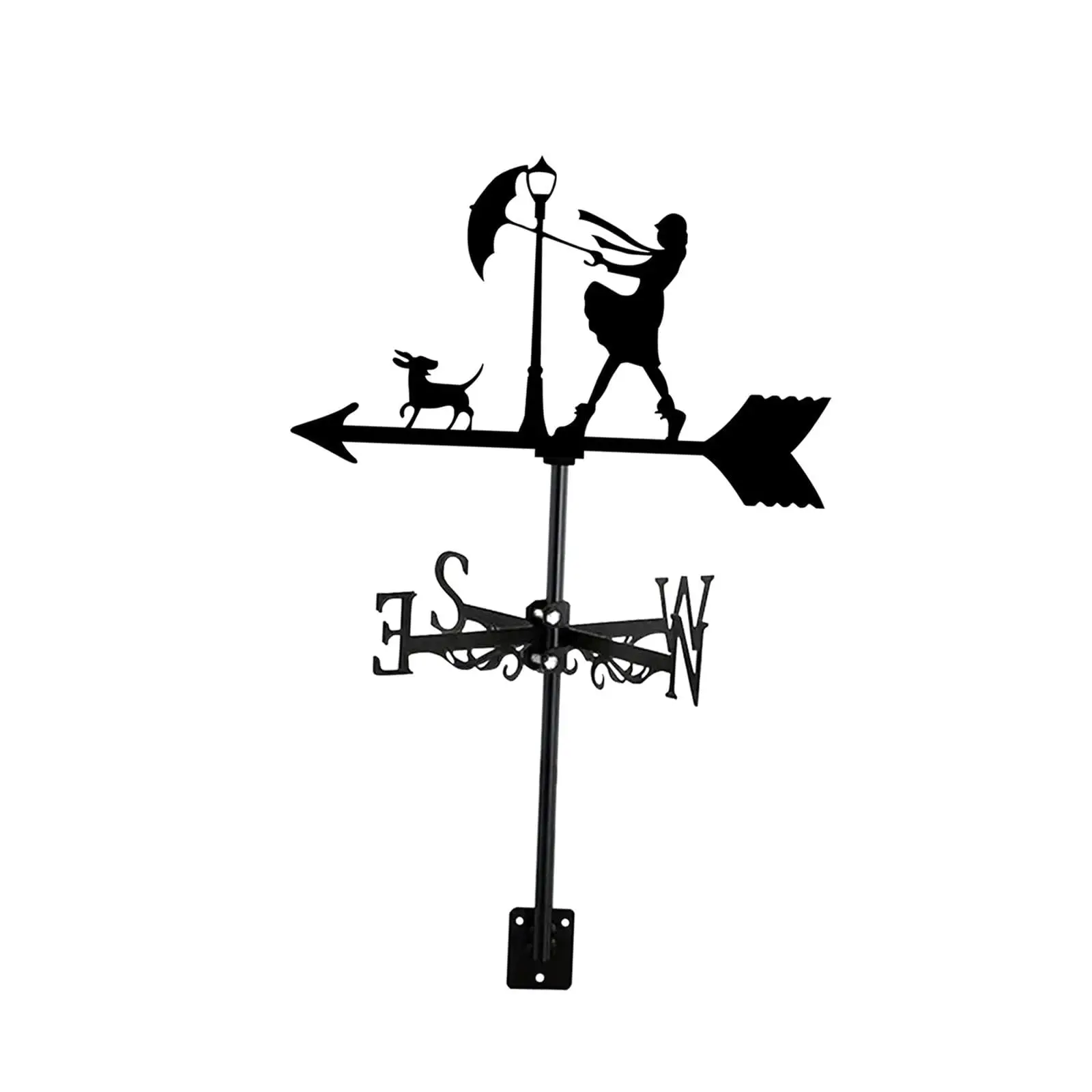 Прочный металлический флюгер для девочек, инструмент для измерения направления дождя и ветра, садовый орнамент для уличной установки крыши