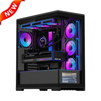 OEM V100 ATX Mid Tower Gaming PC Case Casing PC Chassis Computer Boitier PC Gehause Gabinete Caja with LCD Screen Display