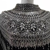 Robe de soirée de luxe perlée pour femme musulmane, Abaya grande taille, style Dubaï, demi-manches, motifs islamiques du Moyen-Orient