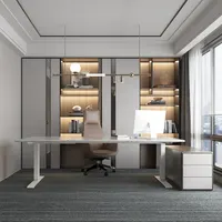 Nate mesa ergonômica moderna ajustável, altura elétrica para sentar em pé, mesa de escritório executivo
