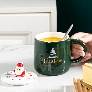 Taza de árbol de Navidad de cerámica blanca, taza <span class=keywords><strong>para</strong></span> beber té y café con forma de pino 3D, regalo barato <span class=keywords><strong>para</strong></span> Navidad - Product Image 4