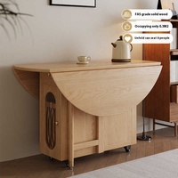Table à manger moderne transformable avec bord naturel, extensible