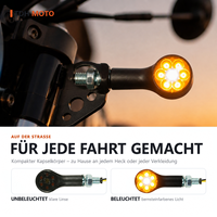 Nouveau design de clignotant de moto multifonctionnel avec feux de jour LED, indicateur E8 12V IP65 étanche M8
