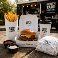 Emballages alimentaires biodégradables écologiques personnalisés avec logo pour hamburgers, poulet frit, frites, pliants de transport, contenants jetables pour