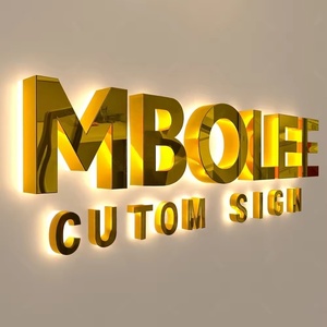 Cá nhân logo xây dựng trong Nhà Biển Báo kim loại Acrylic 3D Vàng thư quảng cáo ngoài trời biển hiệu Backlit dấu hiệu ánh sáng dẫn đăng ký - Product Image 6