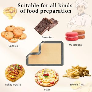 Tapis de cuisson en silicone antiadhésif professionnel pour macarons, biscuits et pâtisseries avec fibre résistante aux hautes températures - Product Image 4
