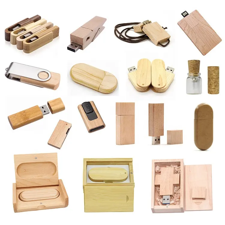 Hoge Kwaliteit Houten Usb Flash Drive Serie Custom Hout Usb Stick Multi-Stijl Bamboe Houten Usb Pendrive