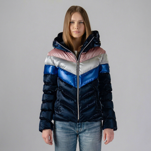 Wholesale <b>Women</b>’s <b>Puffer</b> Contrast <b>Jacket</b> Custom Casual Wear Windproof Zipper Closure Side Pockets <b>Women's</b> Premium Winter Coat - Product Image 1