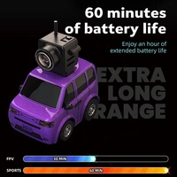 Voiture télécommandée miniature électrique SNICLO SNT 1/100 avec caméra et lunettes FPV, échelle 1/100, 4 roues motrices, lumières, vidéo 5.8G, cadeau d'anniversaire