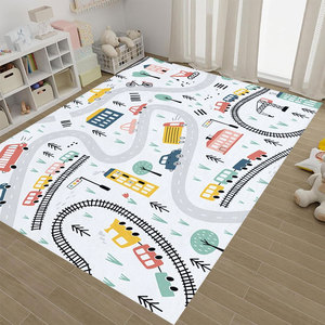 Tapis antidérapant <span class=keywords><strong>pour</strong></span> enfants <span class=keywords><strong>pour</strong></span> chambre salle de jeux tapis de chambre tapis de jeu amusant jouet éducatif tapis de jeu enfants <span class=keywords><strong>pour</strong></span> voitures et poupées - Product Image 1
