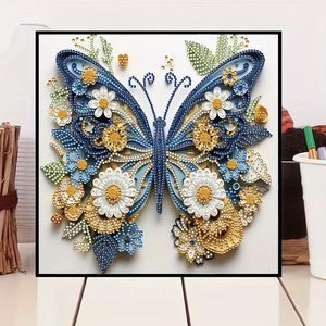 1PC 5D Art Diamanté en Strass de Cristal de Forme Spéciale 30*30cm Motif Papillon Irrégulier Sans Cadre <span class=keywords><strong>pour</strong></span> Décoration Murale - Product Image 3